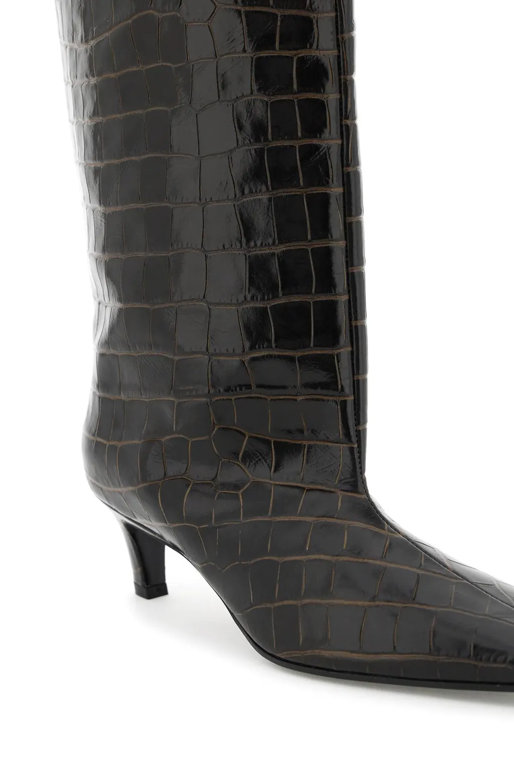 Embossed Knee-High Boots