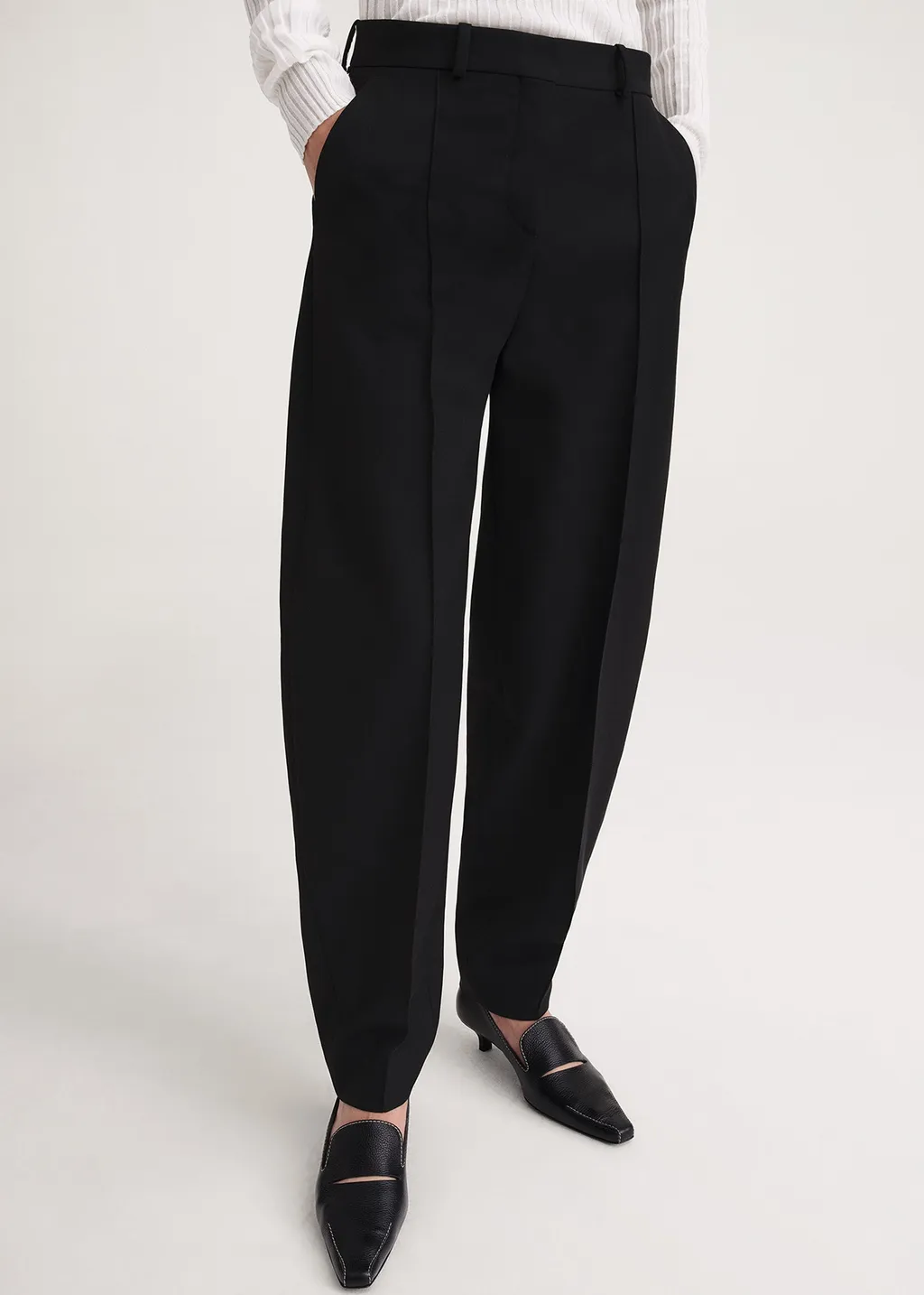 High-Waisted Tapered Trousers