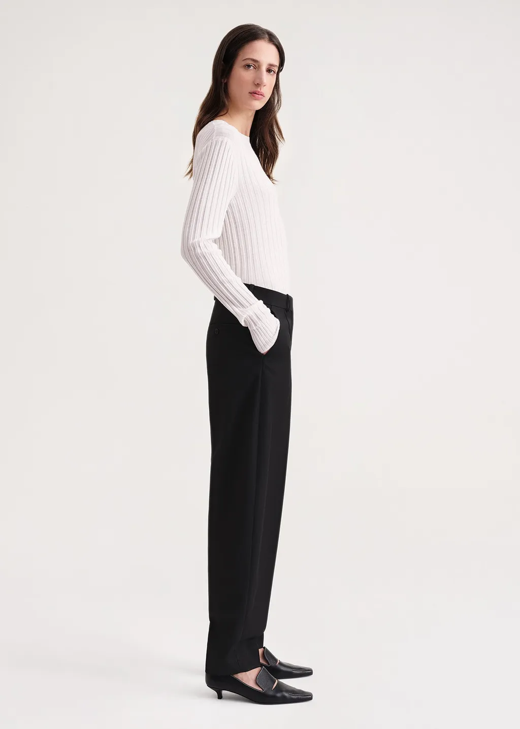 High-Waisted Tapered Trousers