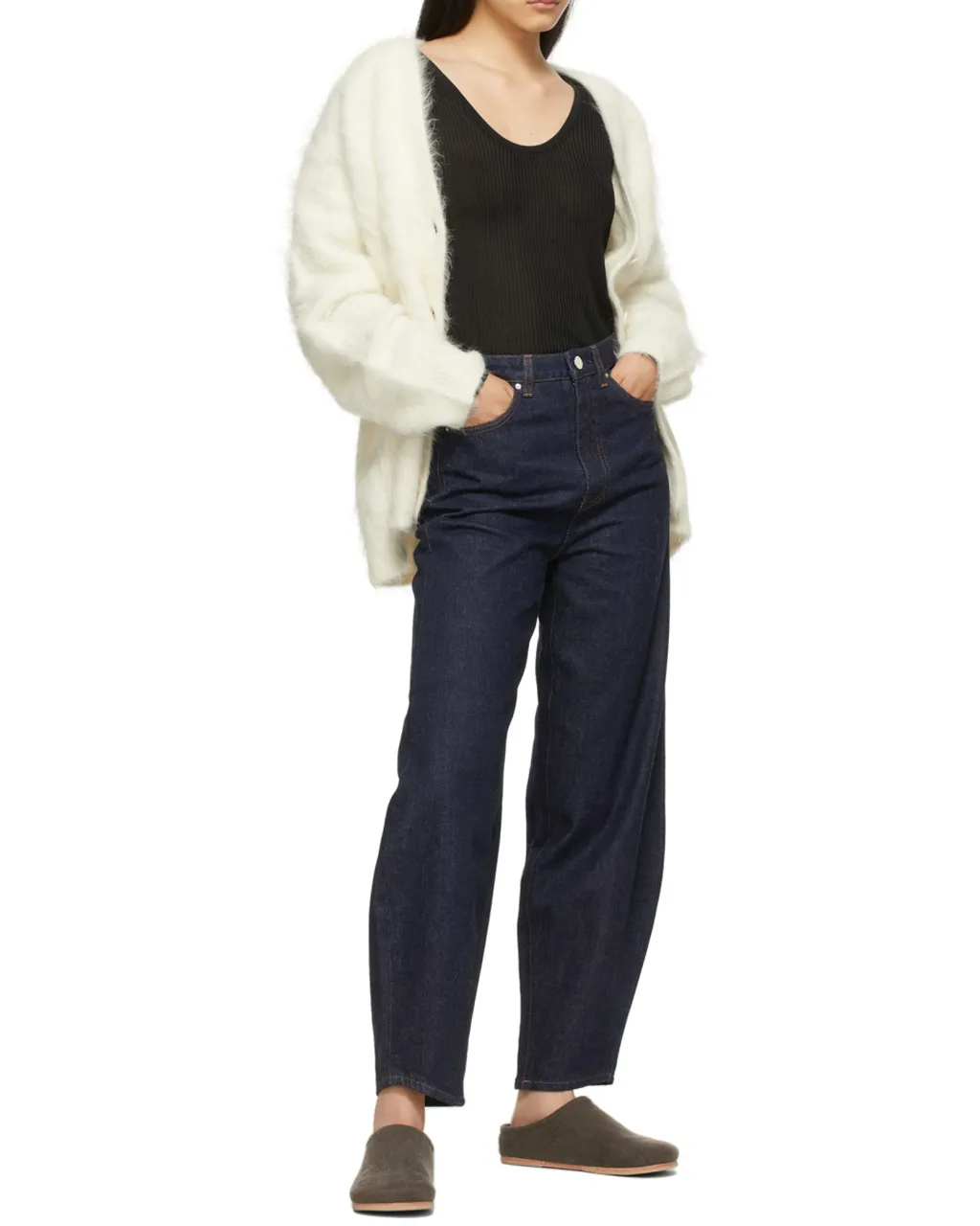 High-Waist Straight-Leg Jeans