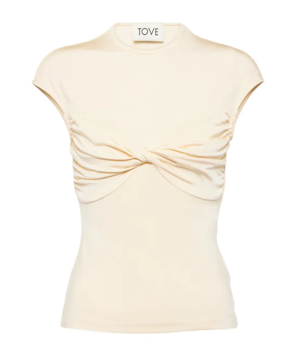 Paola Gathered Jersey Top