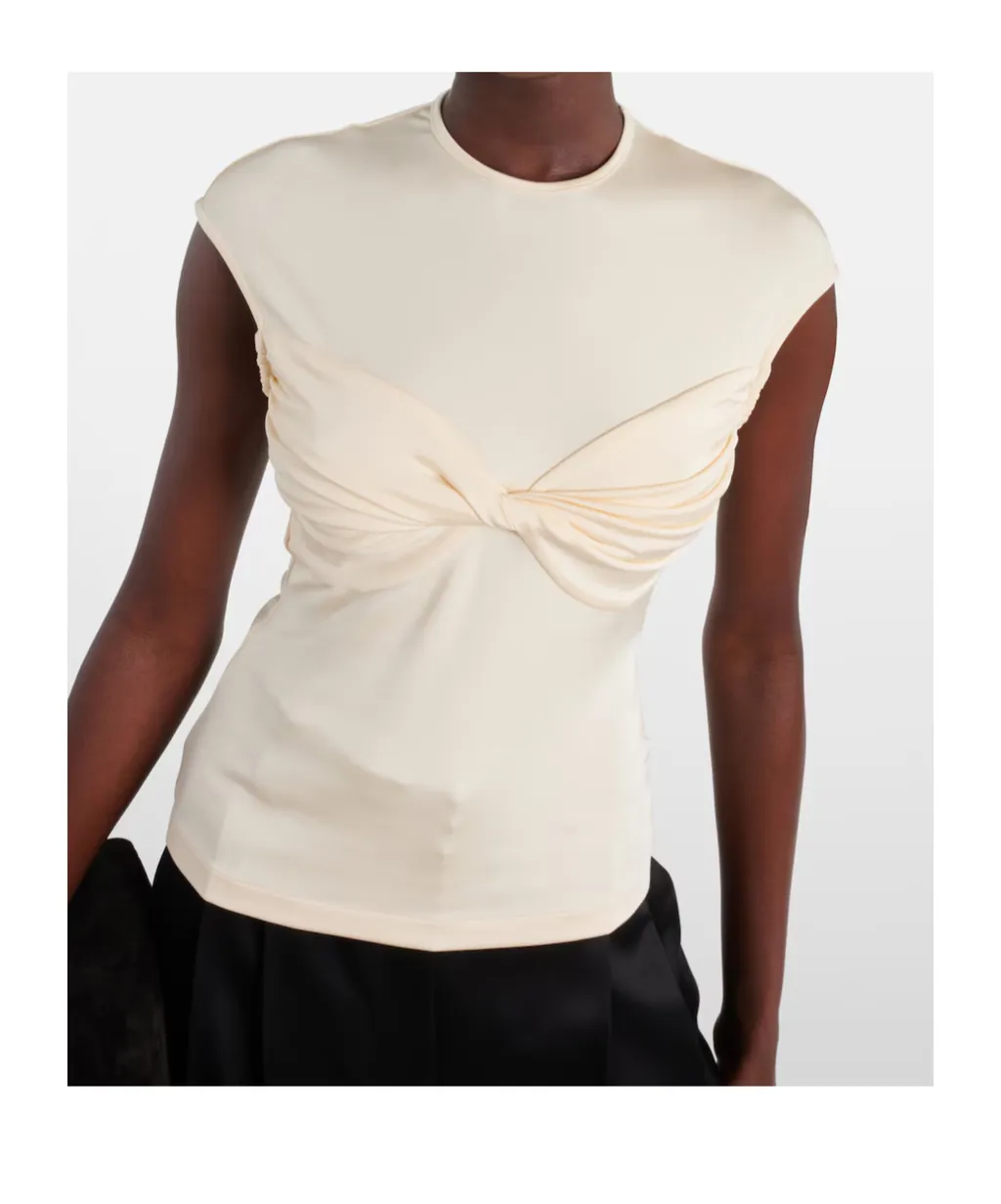 Paola Gathered Jersey Top