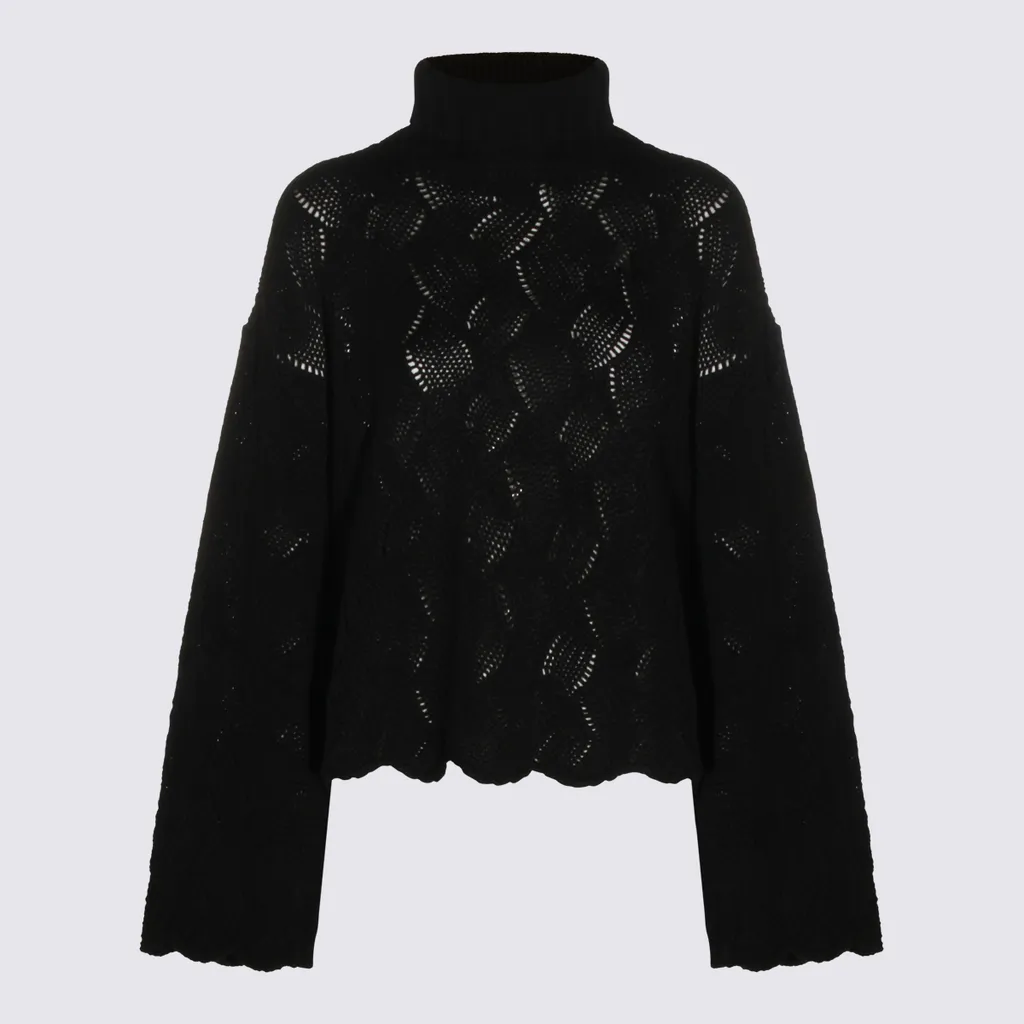 High Neck Scalloped Hem Jumper