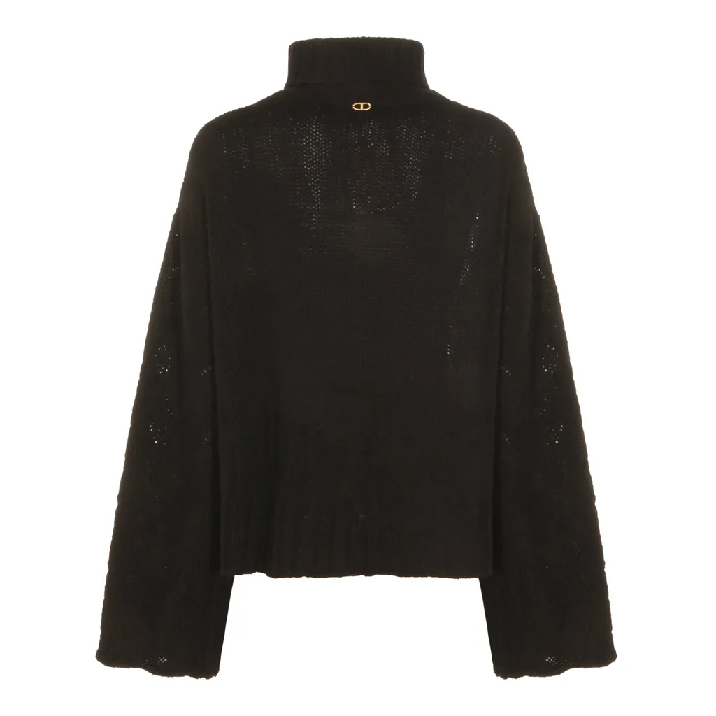 High Neck Scalloped Hem Jumper
