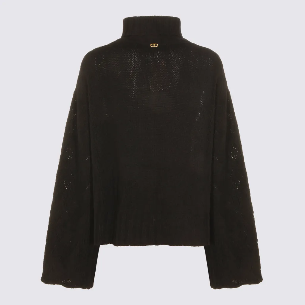 High Neck Scalloped Hem Jumper