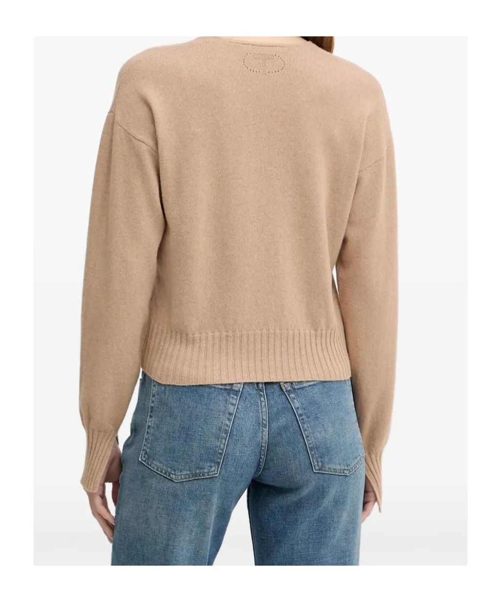 U-Neck Ribbed Sweater