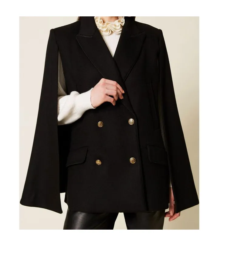 Wool-Blend Double-Breasted Coat