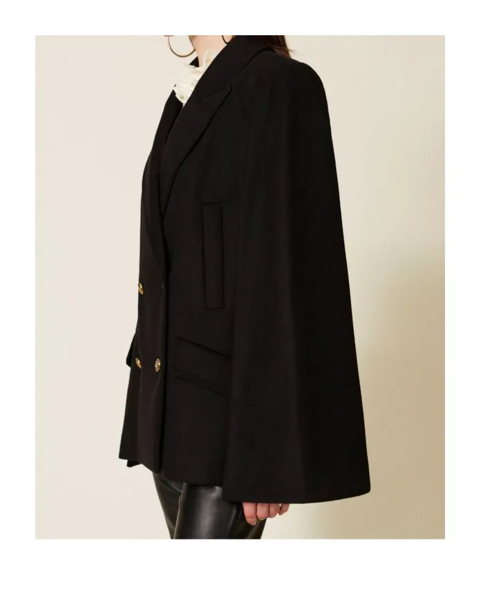 Wool-Blend Double-Breasted Coat