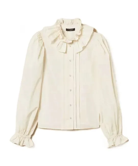 Taffeta Shirt With Velvet Ribbon