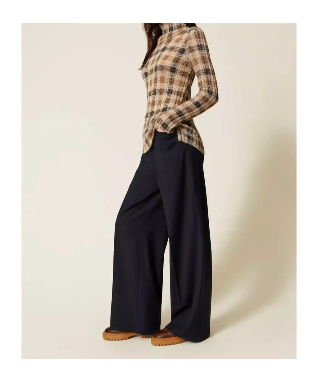 Drawstring Wide-Leg Trousers