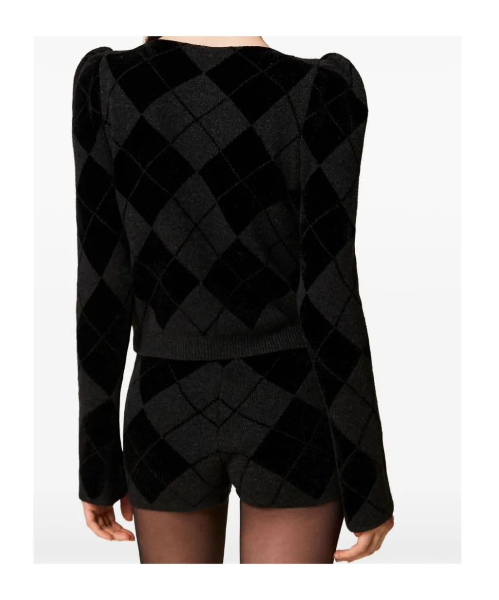 Diamond-Pattern Knit Shorts