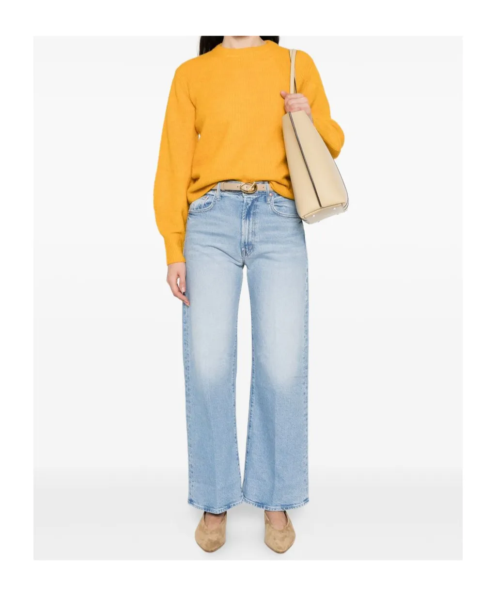 Round-Neck Balloon-Sleeve Sweater