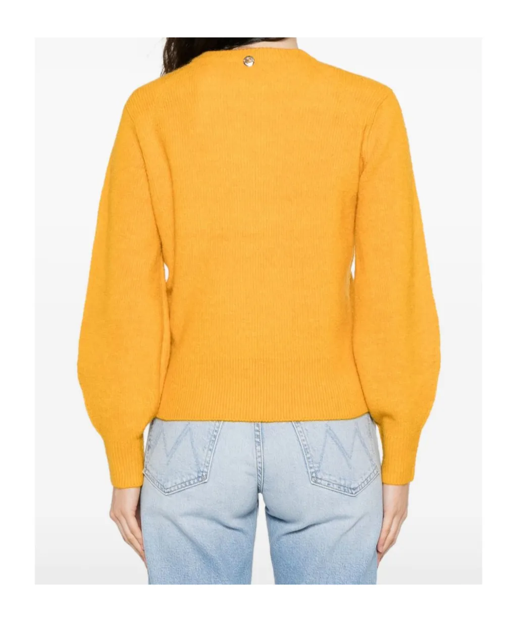 Round-Neck Balloon-Sleeve Sweater