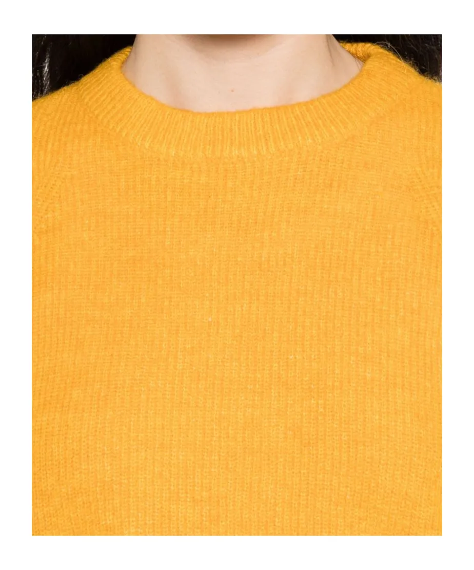 Round-Neck Balloon-Sleeve Sweater