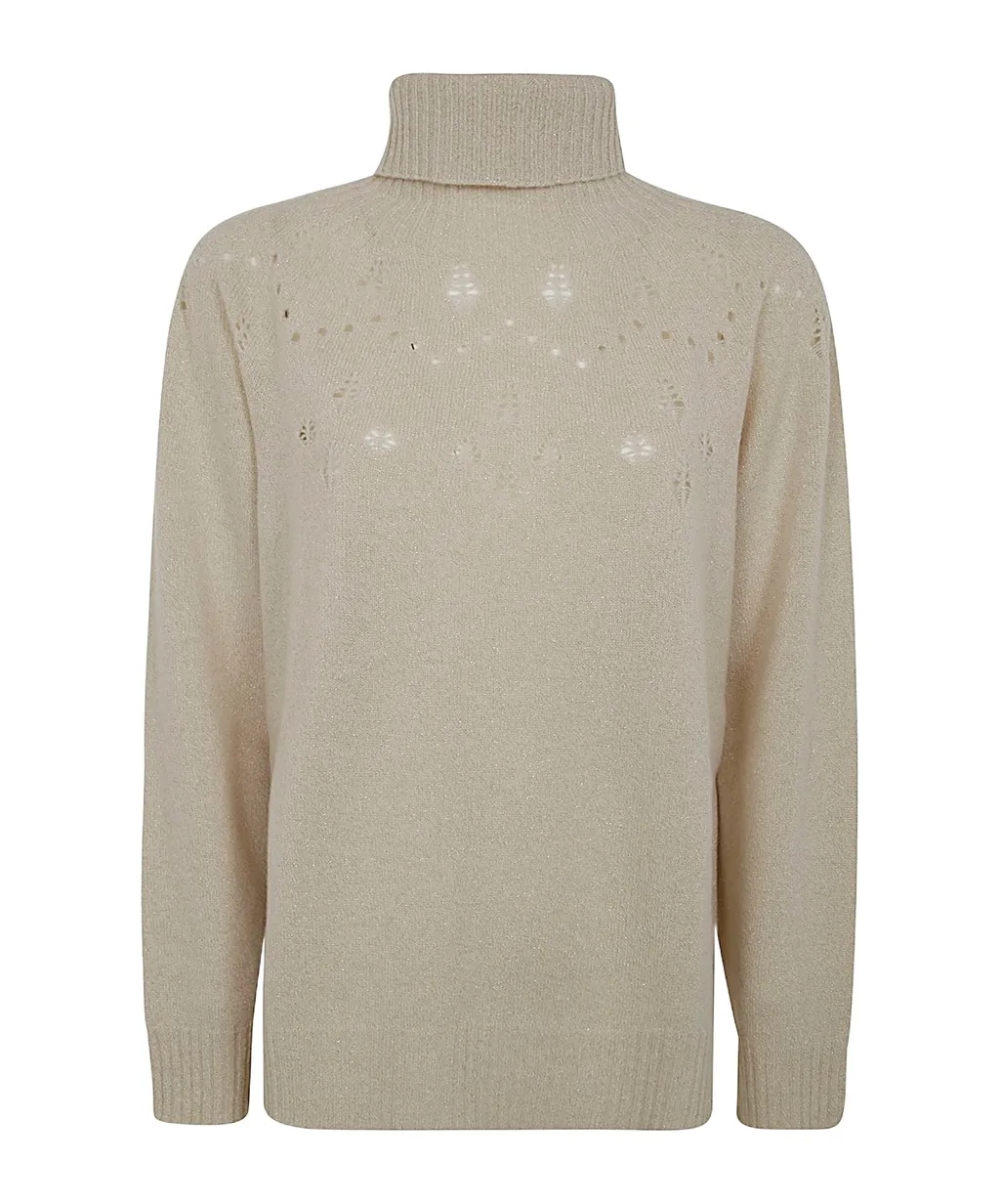 Roll-Neck Lurex Jumper