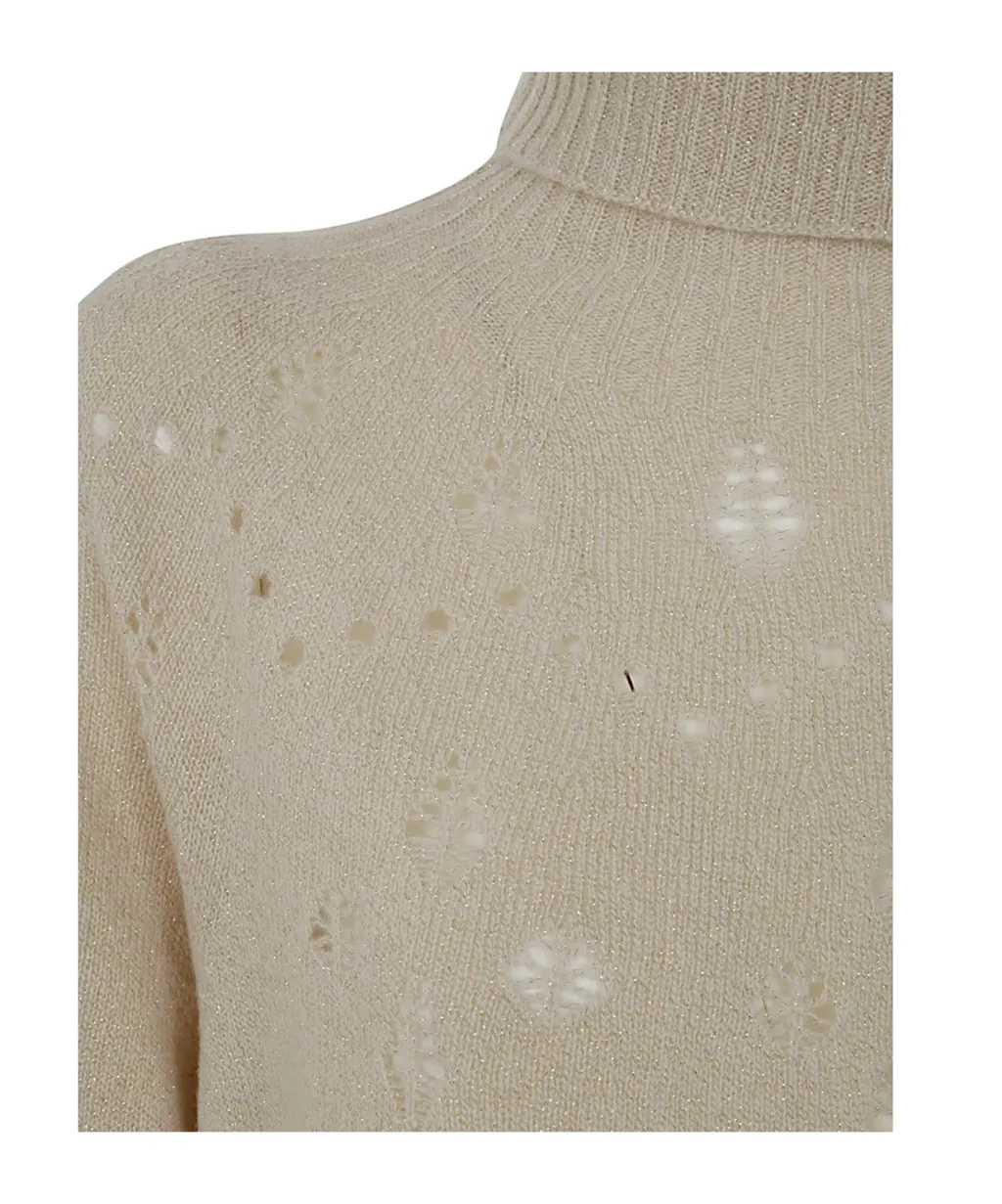 Roll-Neck Lurex Jumper