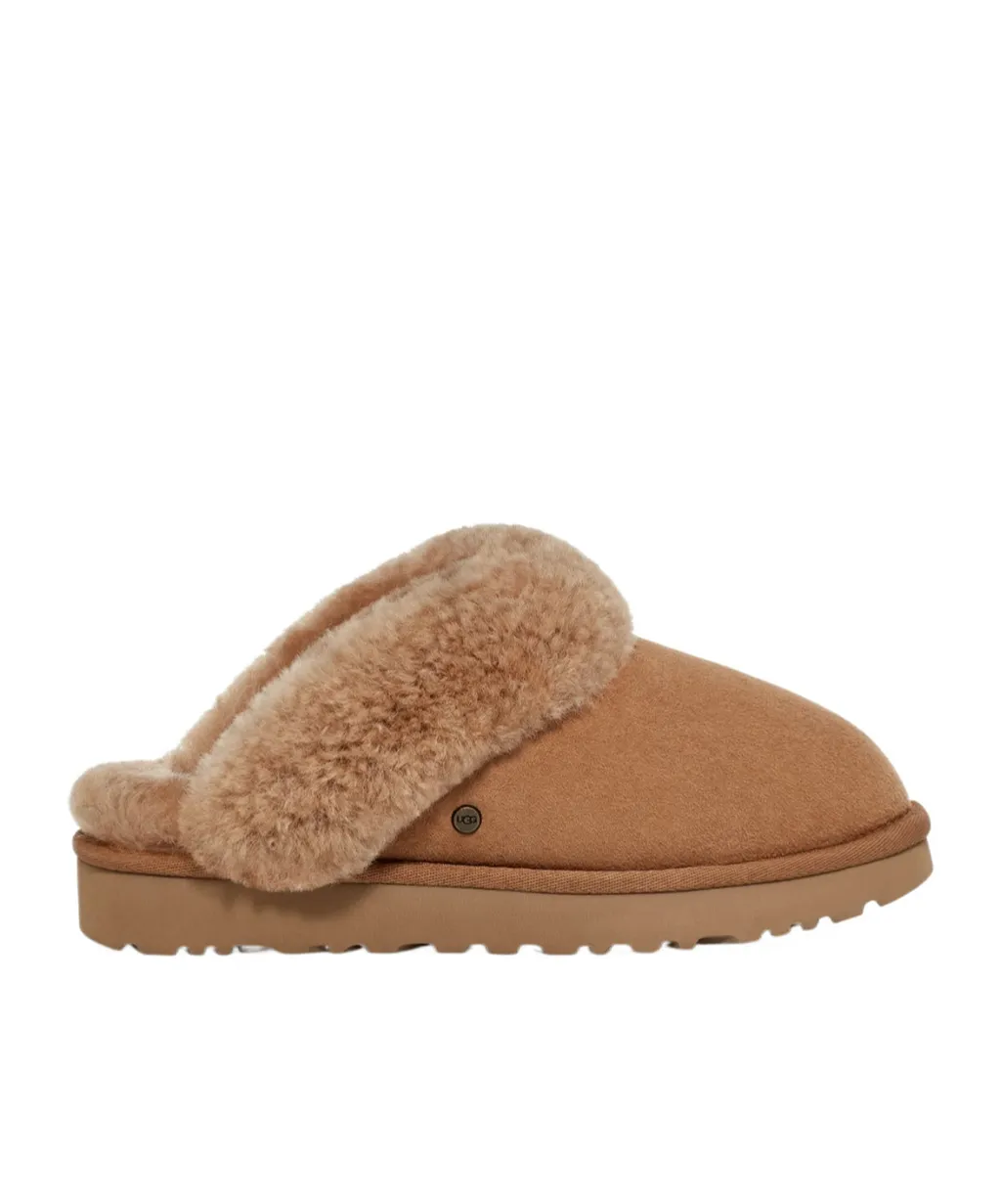 Shearling Trim Classic Slippers
