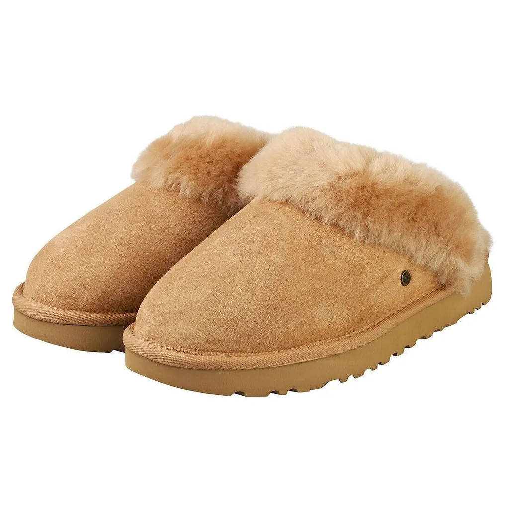 Shearling Trim Classic Slippers