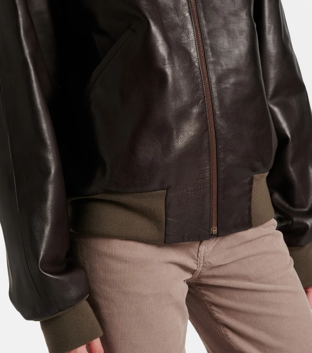 Morisel Leather Bomber Jacket