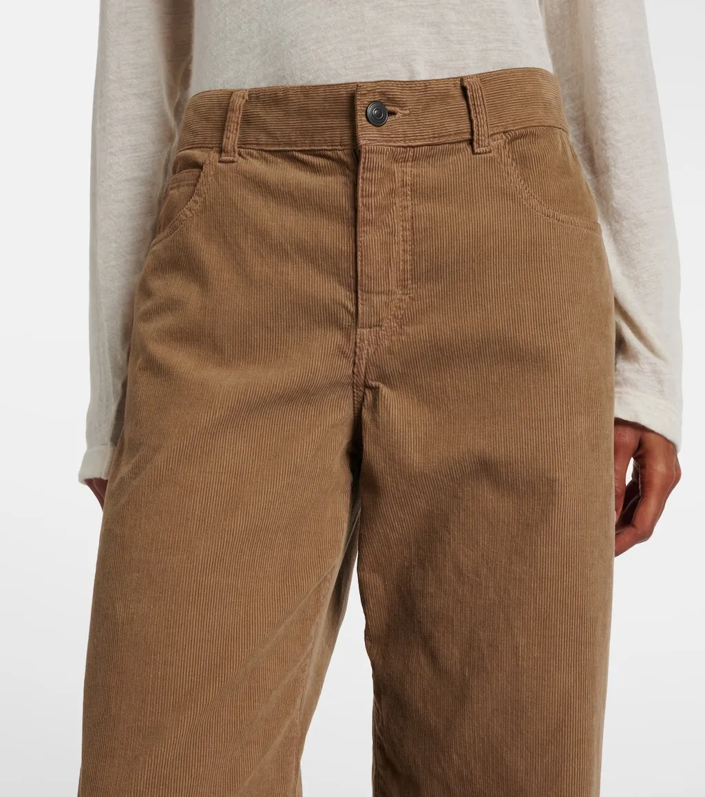 Eglitta Low-Rise Corduroy Wide-Leg Pants