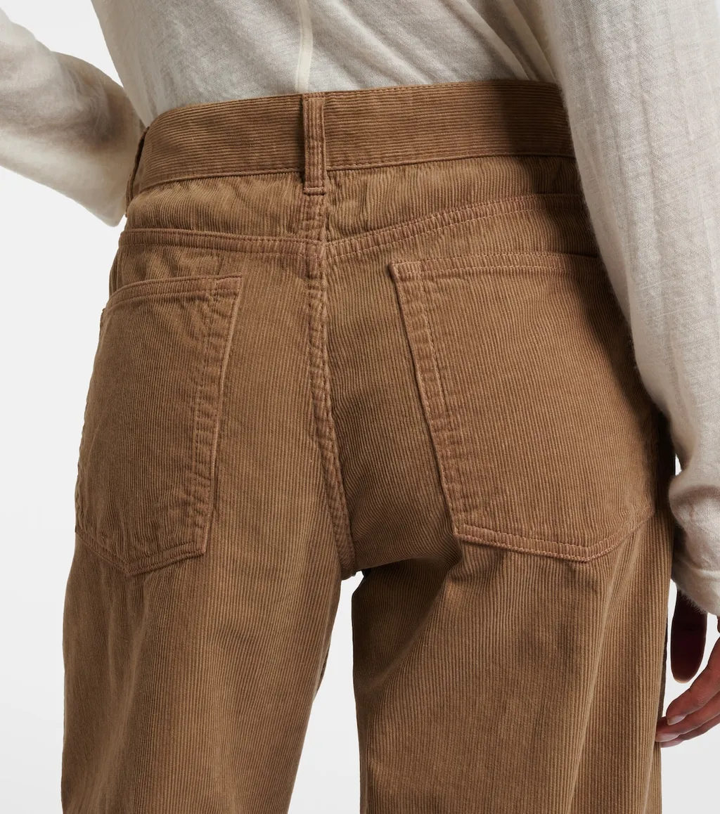 Eglitta Low-Rise Corduroy Wide-Leg Pants