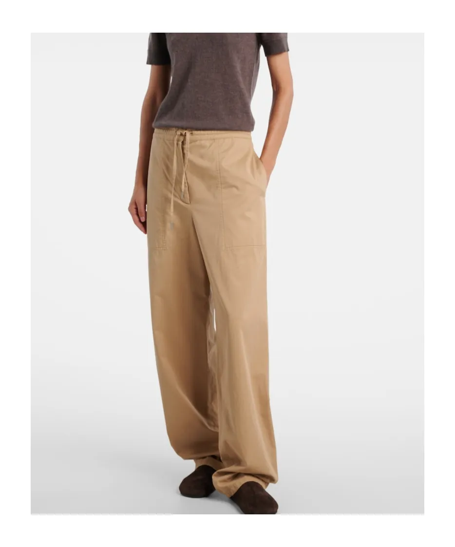 Mende Cotton And Cashmere Wide-Leg Pants