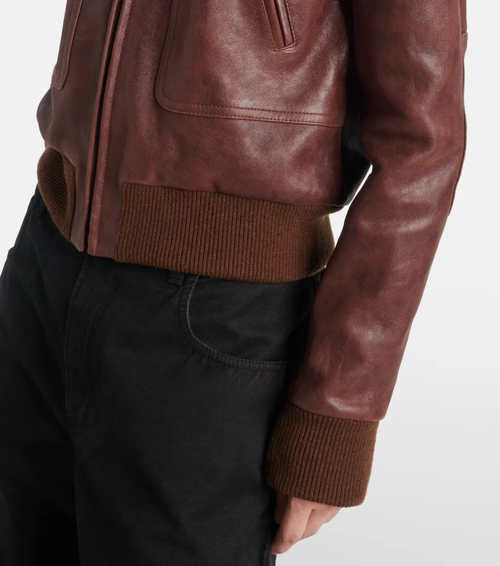 Leather Bomber Jacket