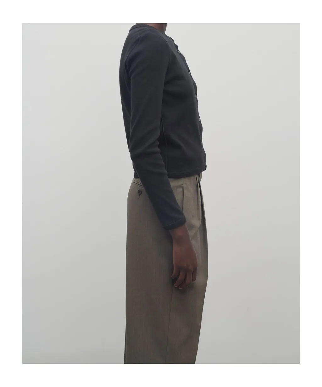 Button-Front Cotton Cardigan