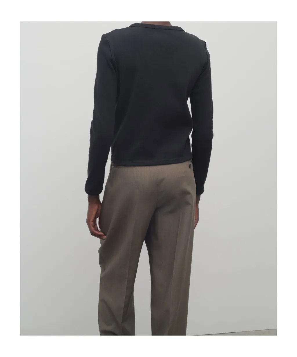 Button-Front Cotton Cardigan