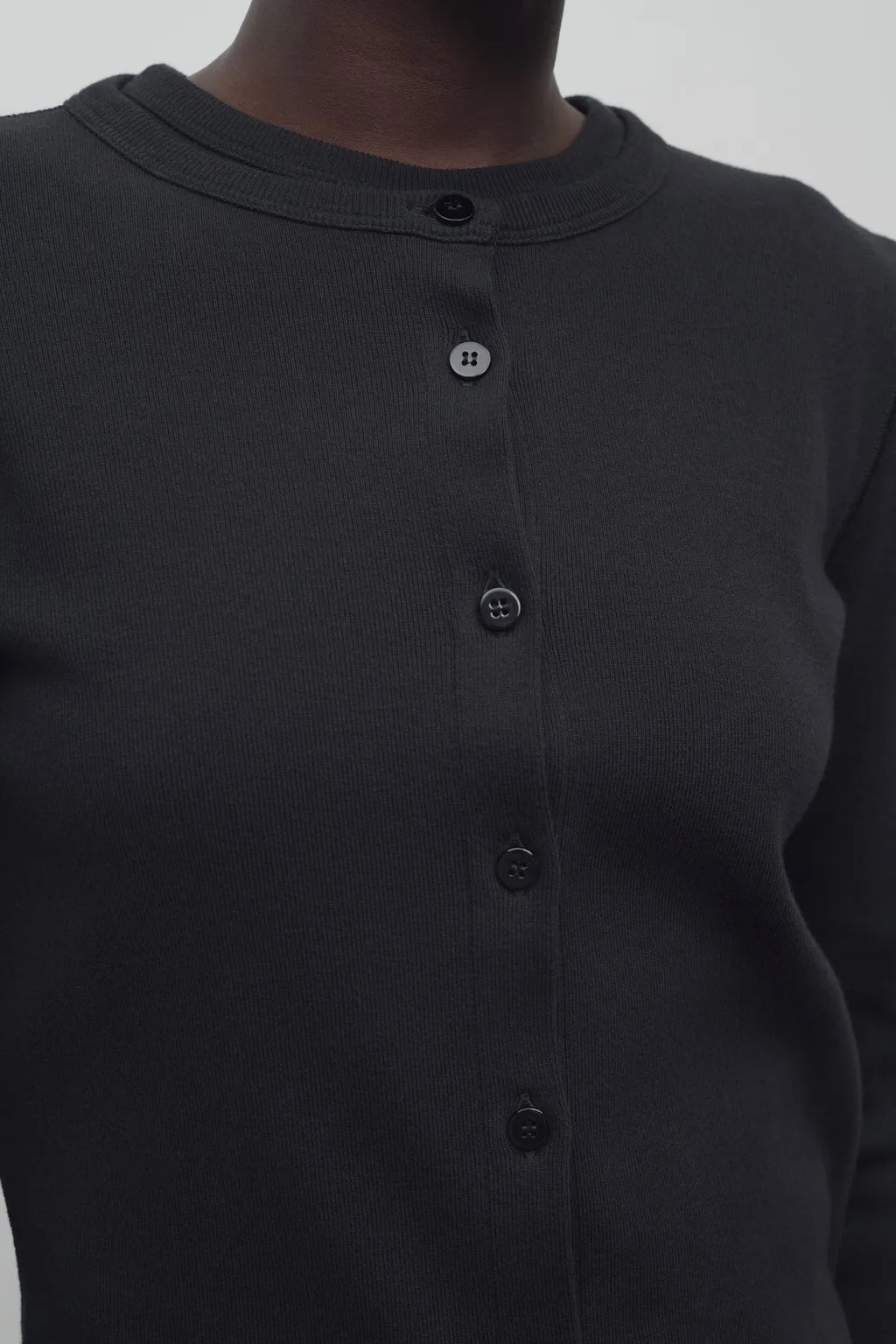 Button-Front Cotton Cardigan