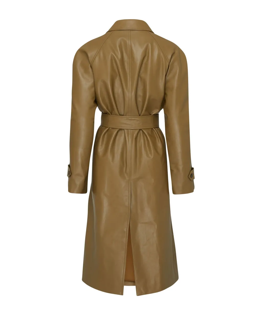 Belted Leather Coat