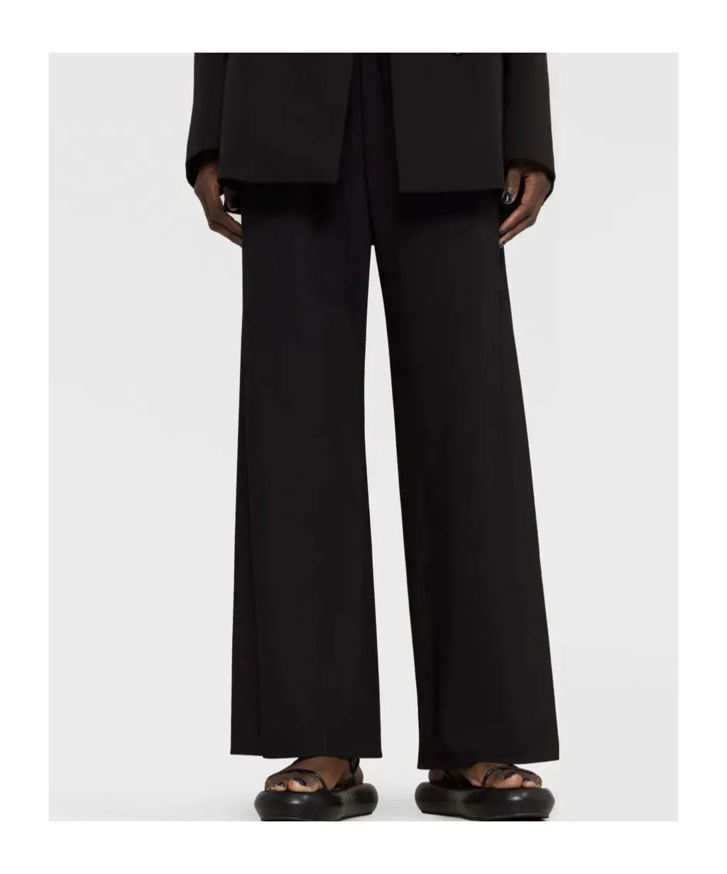Elasticated Waistband Wide-Leg Trousers