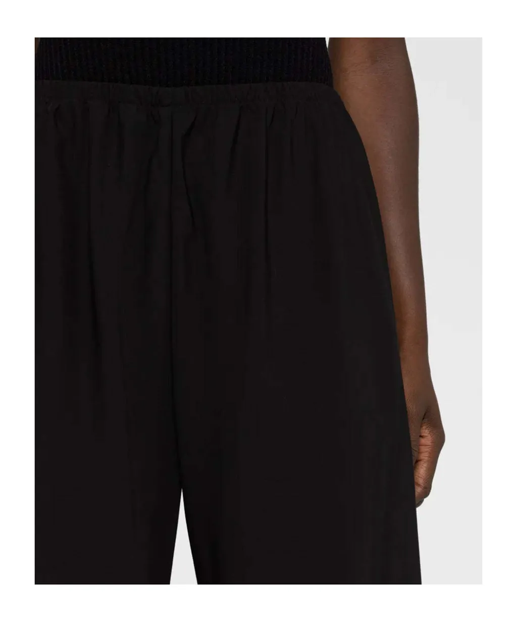 Elasticated Waistband Wide-Leg Trousers