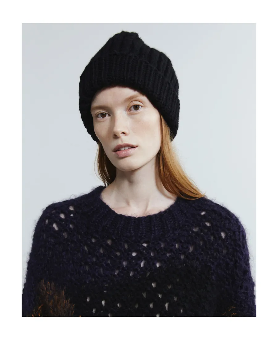 Rib Cashmere Wool Hat