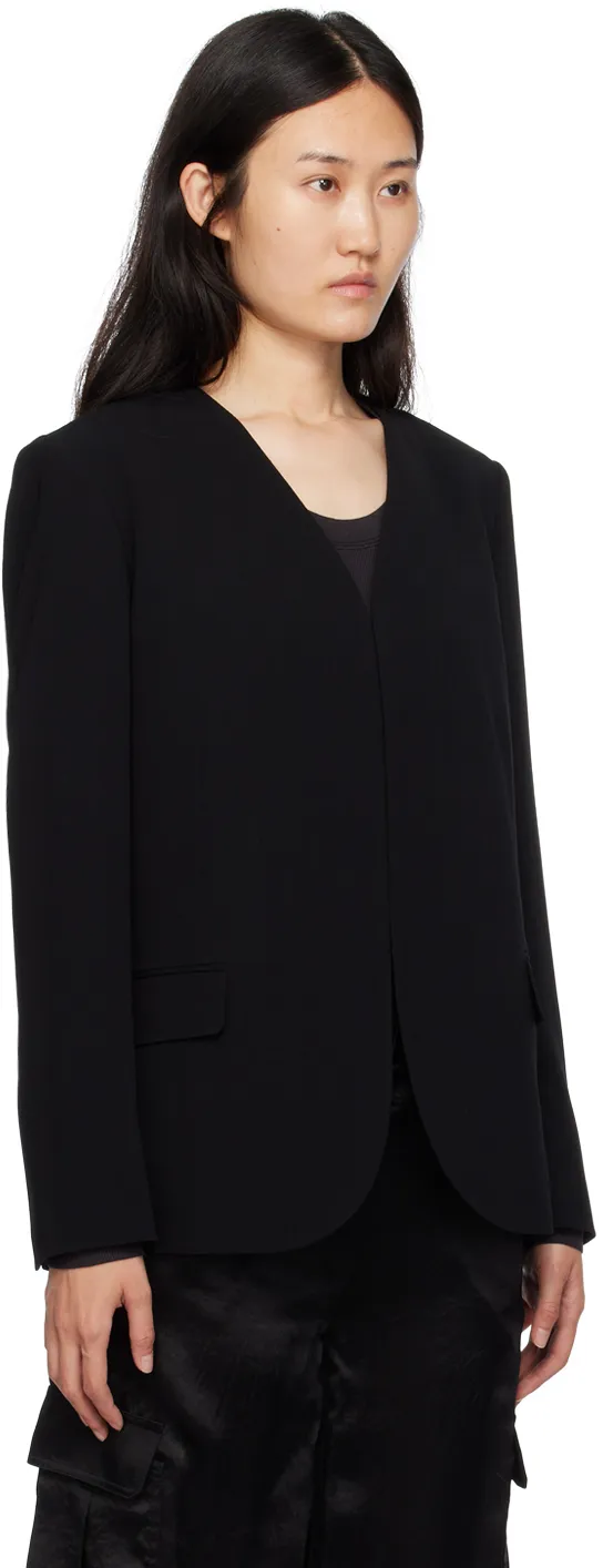 Collarless Suit Jacket
