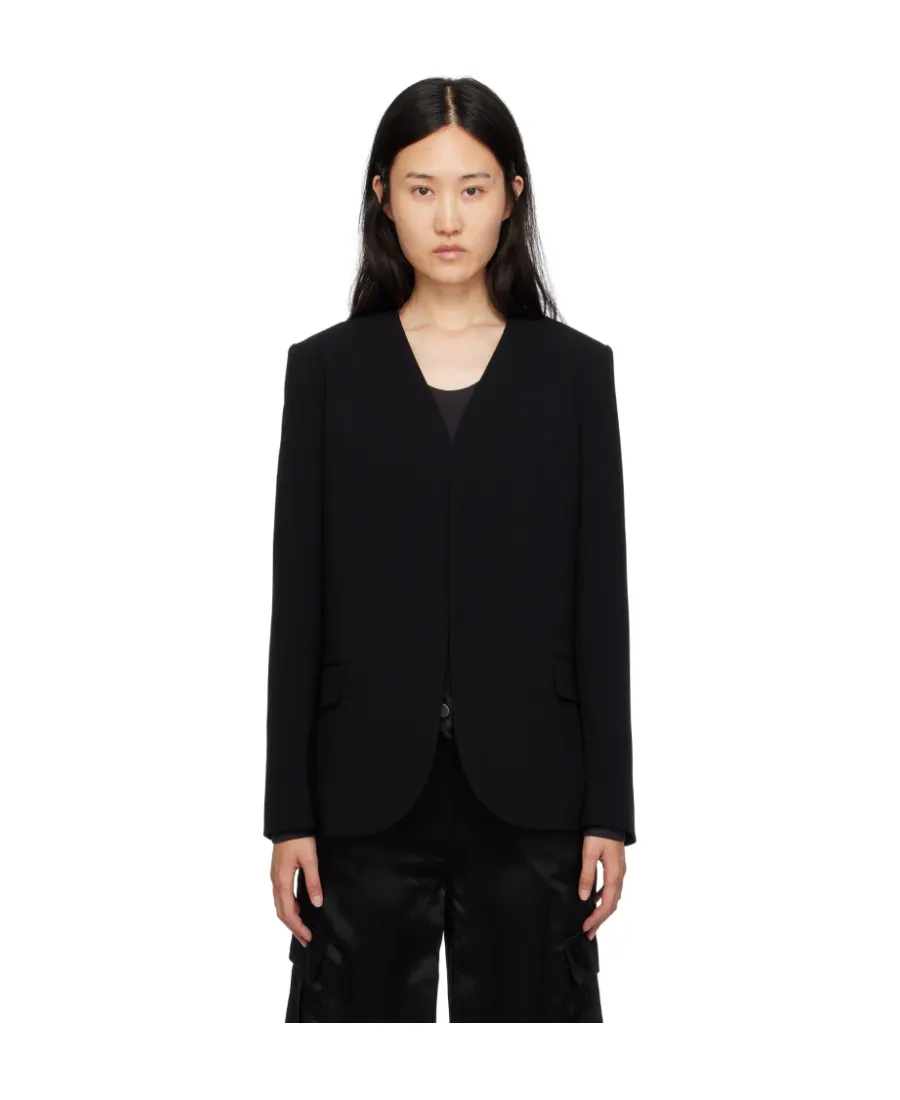 Collarless Suit Jacket