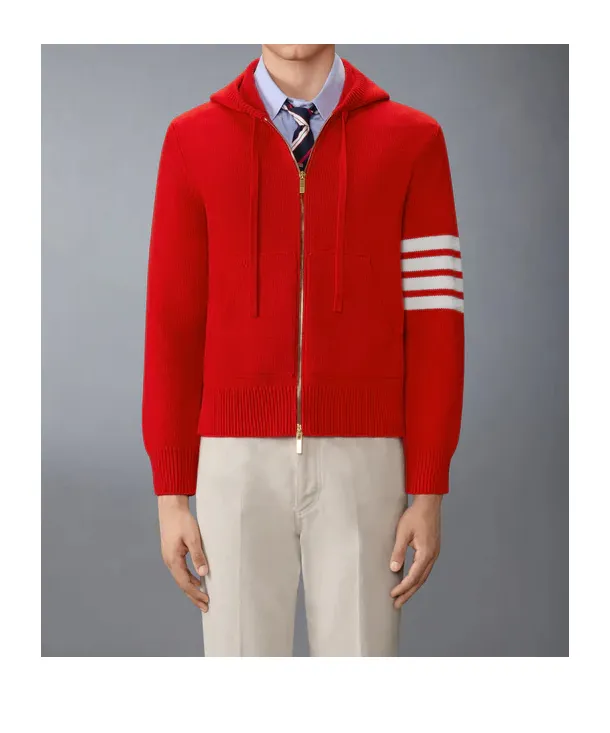 Hector Intarsia-Knit Zip-Up Hoodie