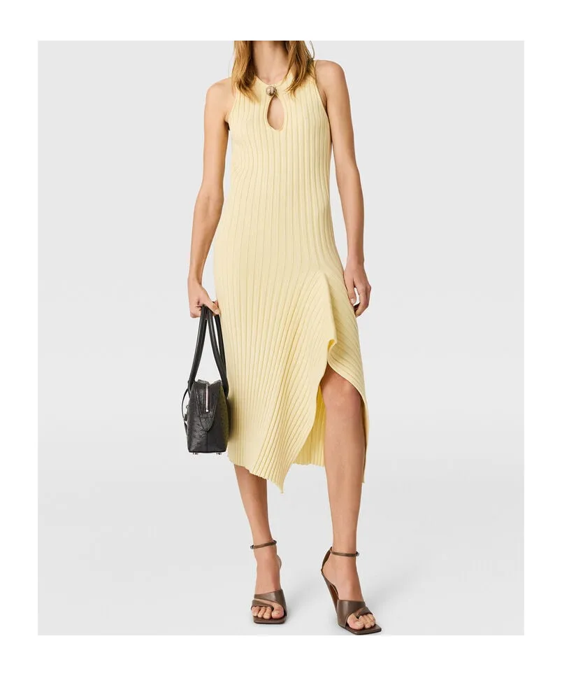 Sleeveless Ribbed-Knit Midi Dress