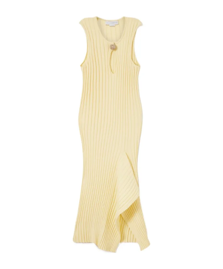 Sleeveless Ribbed-Knit Midi Dress