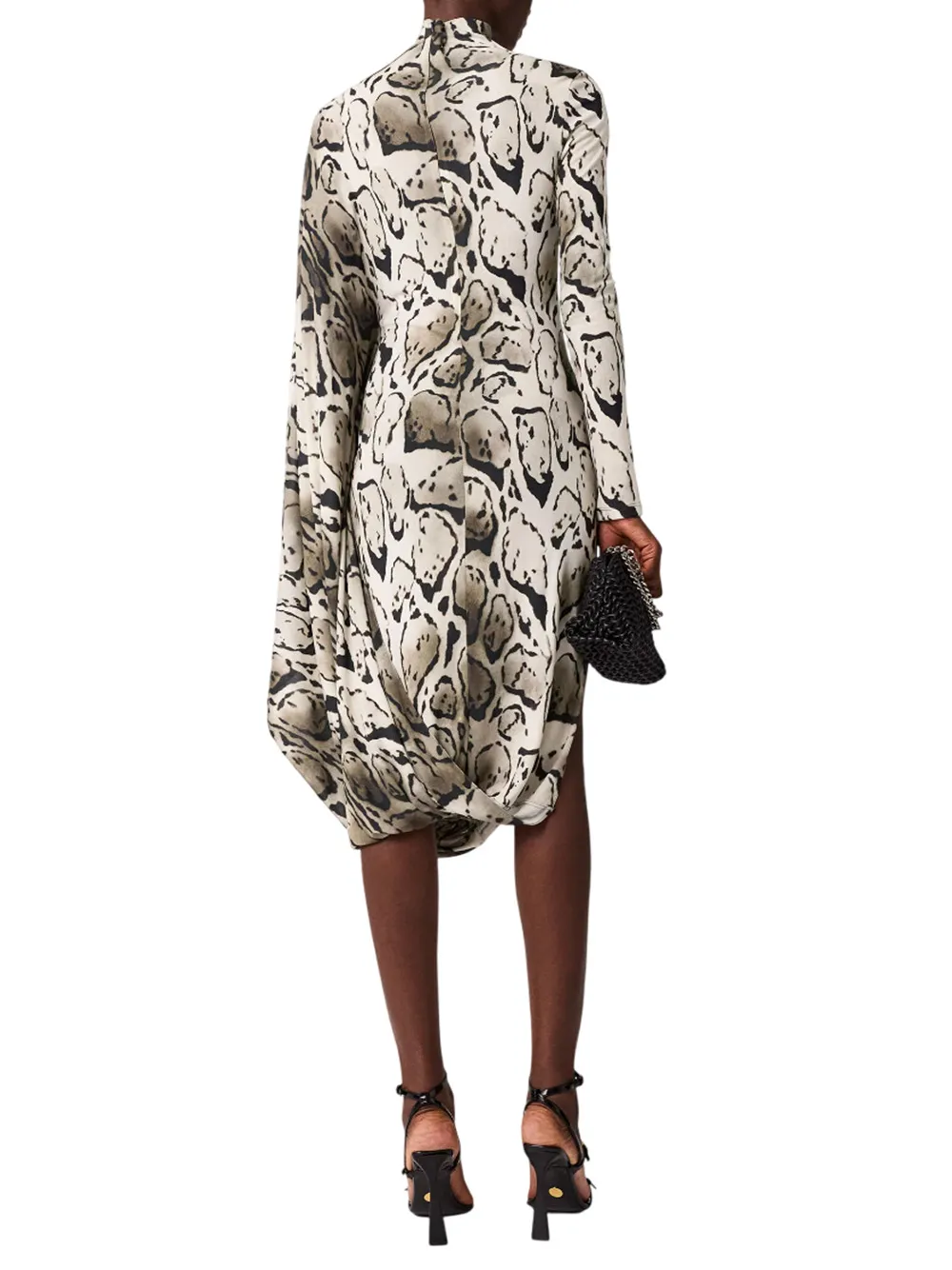 Leopard Print Pleated Midi Dress