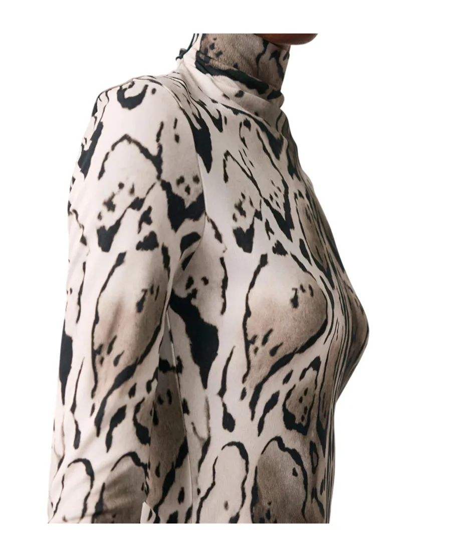 Leopard Print Pleated Midi Dress