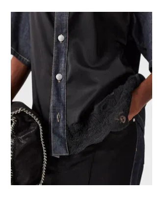 Lace Detailed Short-Sleeve Shirt