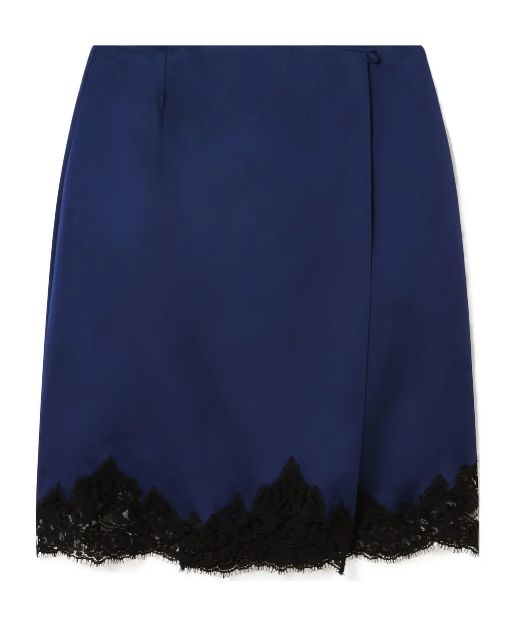 Lace-Trimmed Scalloped Short Skirt