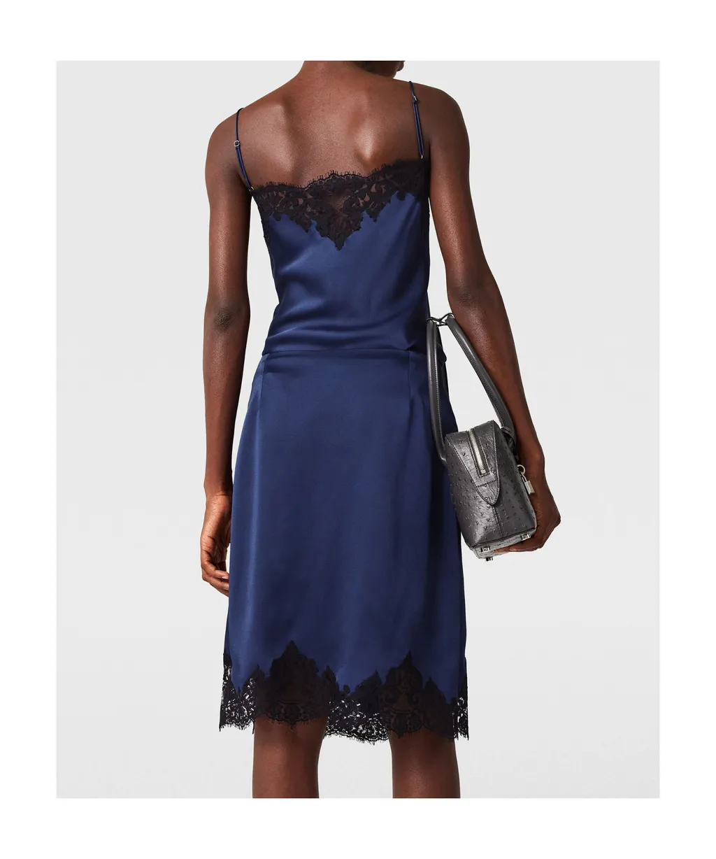 Lace-Trim Satin Top