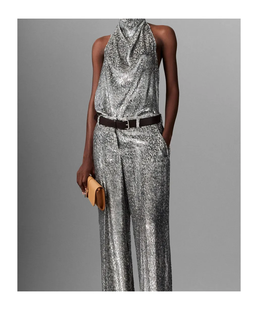 Metallic Effect Halterneck Top