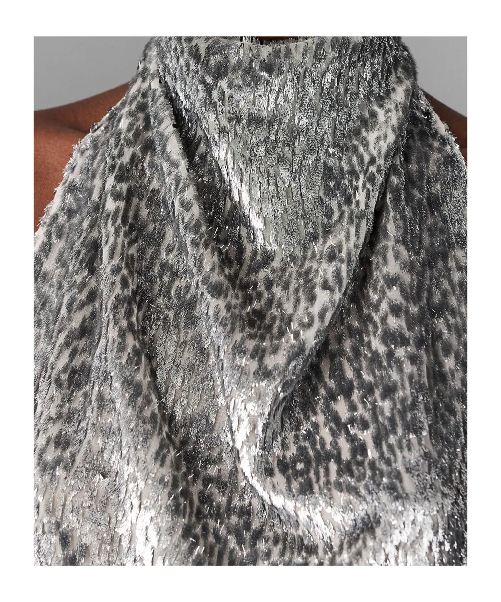 Metallic Effect Halterneck Top