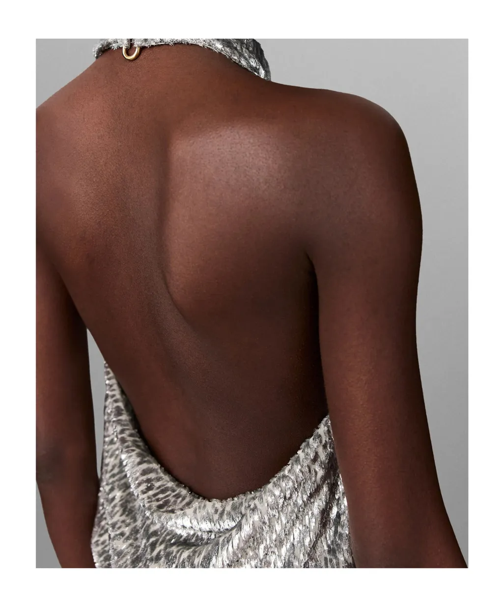 Metallic Effect Halterneck Top