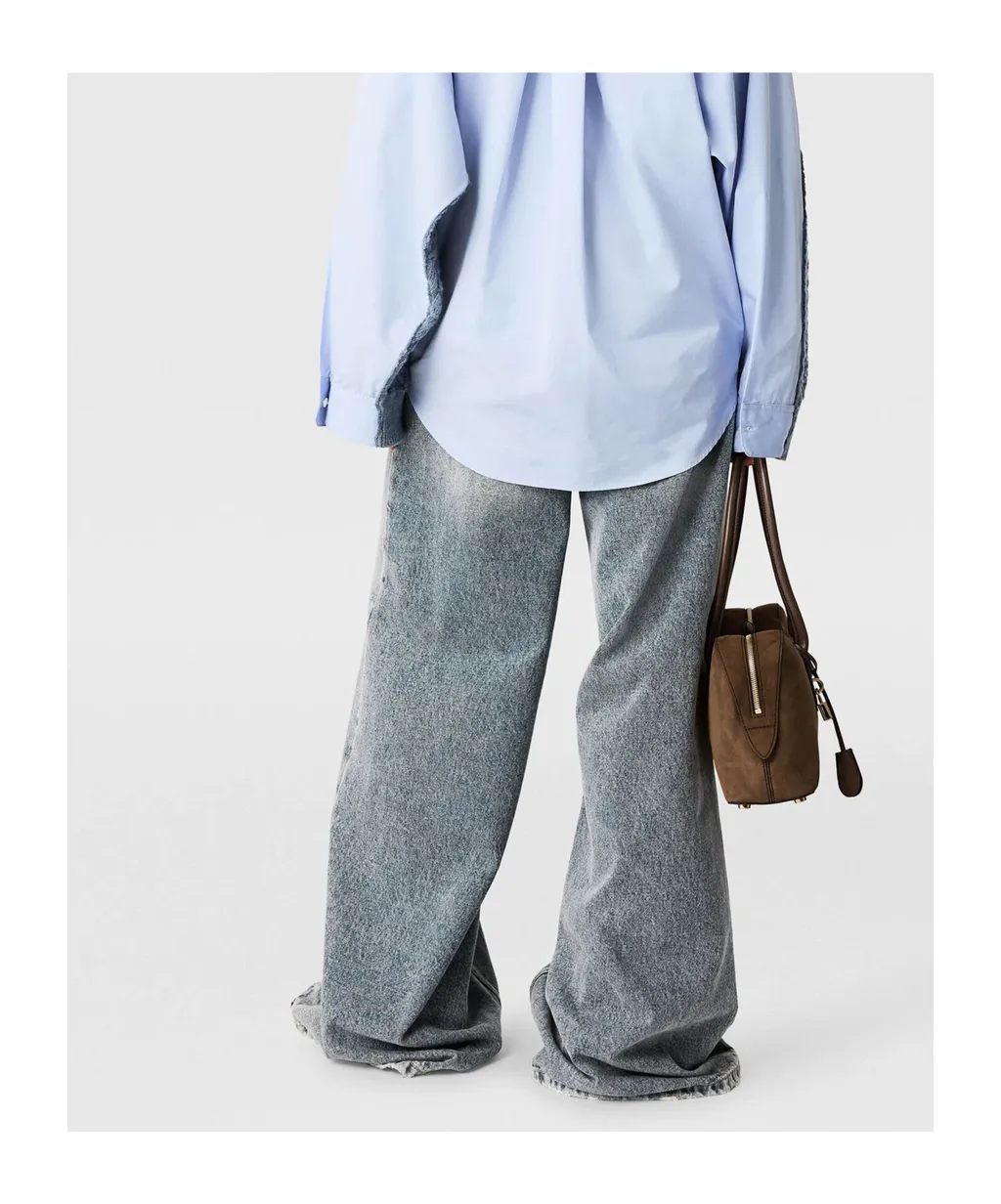 Vintage Wash Wide-Leg Jeans