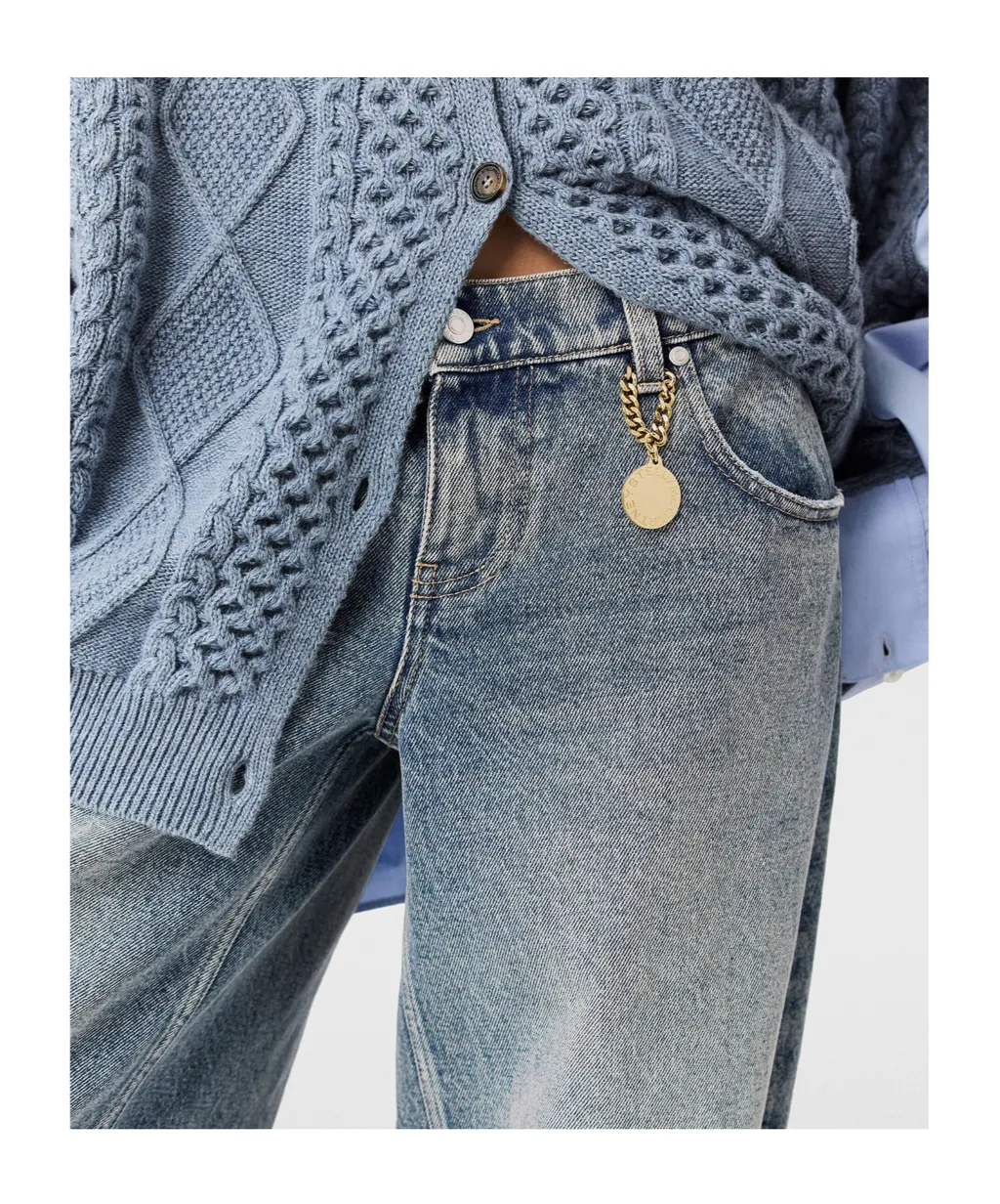 Vintage Wash Wide-Leg Jeans