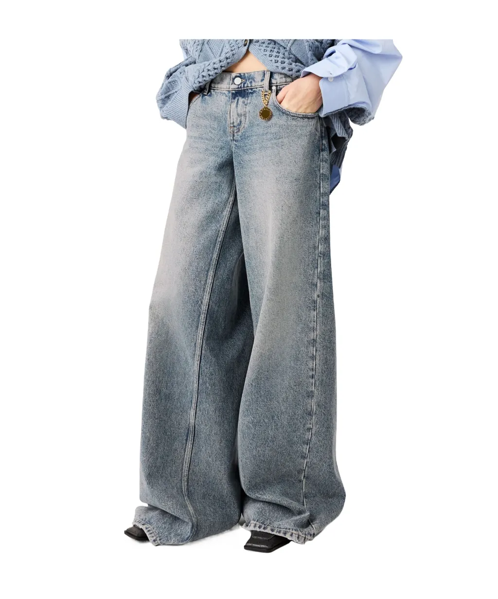 Vintage Wash Wide-Leg Jeans